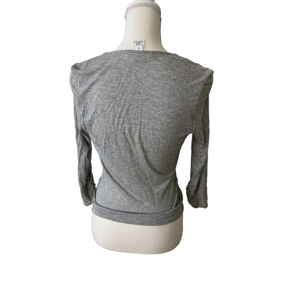 WHITE HOUSE BLACK MARKET WHBM Gray Lightweight Button Down Size S - Picture 2 of 4